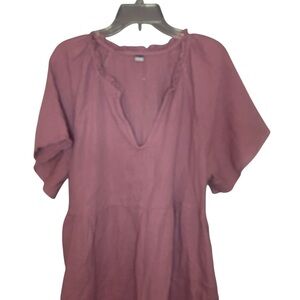 Old Navy Purple Cotton Gauze Peasant Dress XL Boho Mini